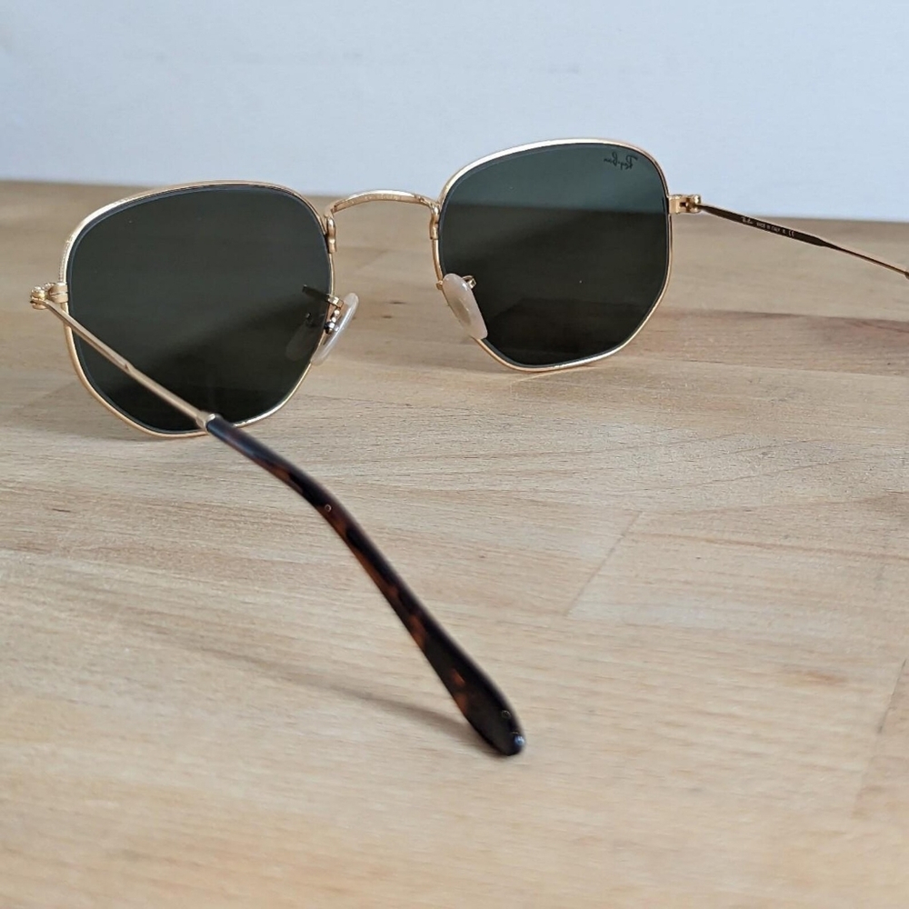 LIKE NEW RayBan Hexagonal RB3548 Green Lens Ray ban Sunglasses - Picture 5 of 12